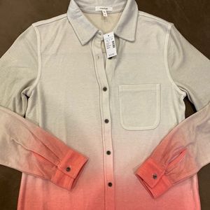 NWT MAURICES L/S BUTTON UP OMBRÉ SIZE SMALL
